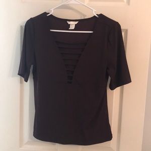 Plum colored ribbed top